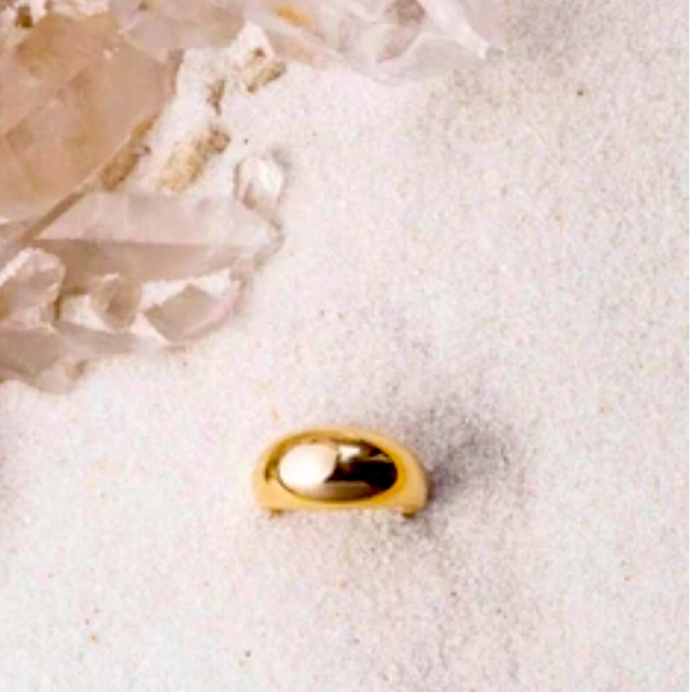 Solid Gold Globe Ring - image 1